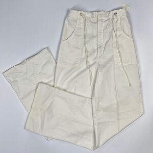 Vintage JcPenny Fashions White Polyester Drawstring Pants Size 13 (28x34) NWT